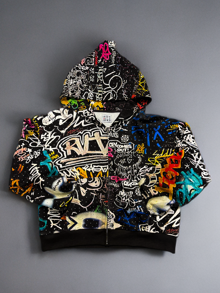 GRAFFITI RHINESTONE HOODIE