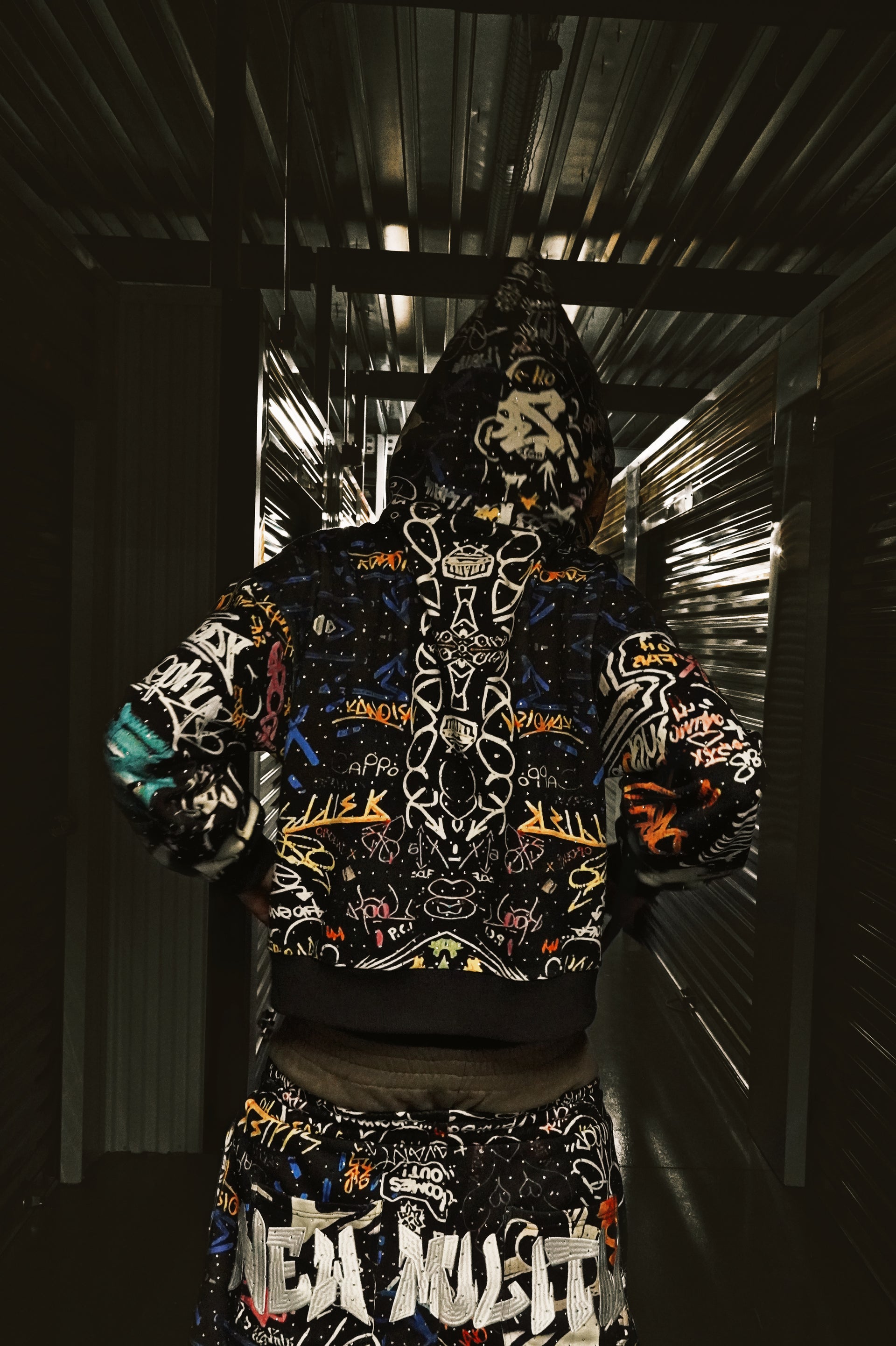 GRAFFITI RHINESTONE HOODIE